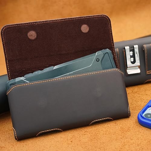 Miniatura 8 de BECPLT Funda de cuero genuino para teléfono con clip para cinturón para iPhone 15 Pro 15 14 Pro 14 13 Pro 13 12 Pro 12 11 Pro Xs X Galaxy S24 S23 5G