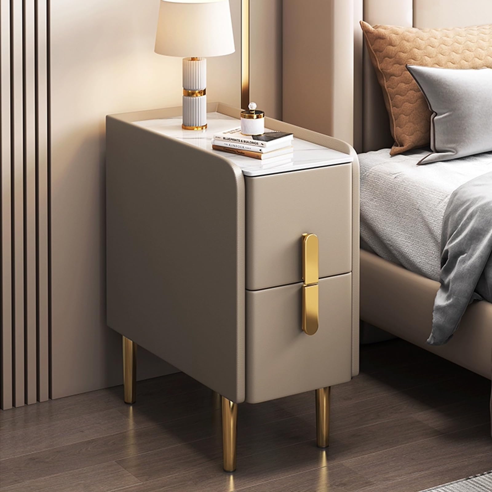 Table de chevet moderne 2 tiroirs pour organiser une petite chambre encombrée