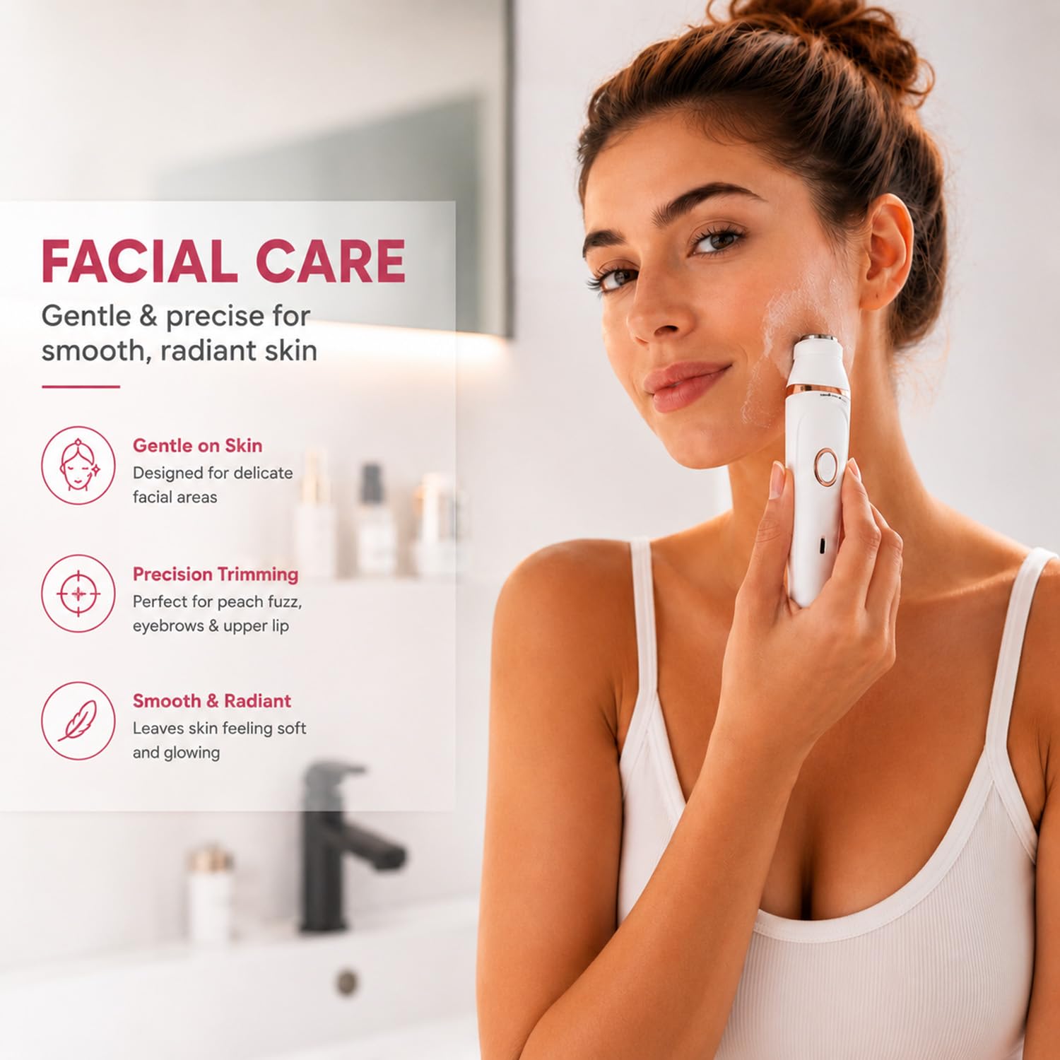 epil pro 3.0 - Epilatore per viso da donna, indolore, rasoio per il corpo ed epilatore facciale, epilatore per viso, ricaricabile, per viso, gambe, bikini, ascelle