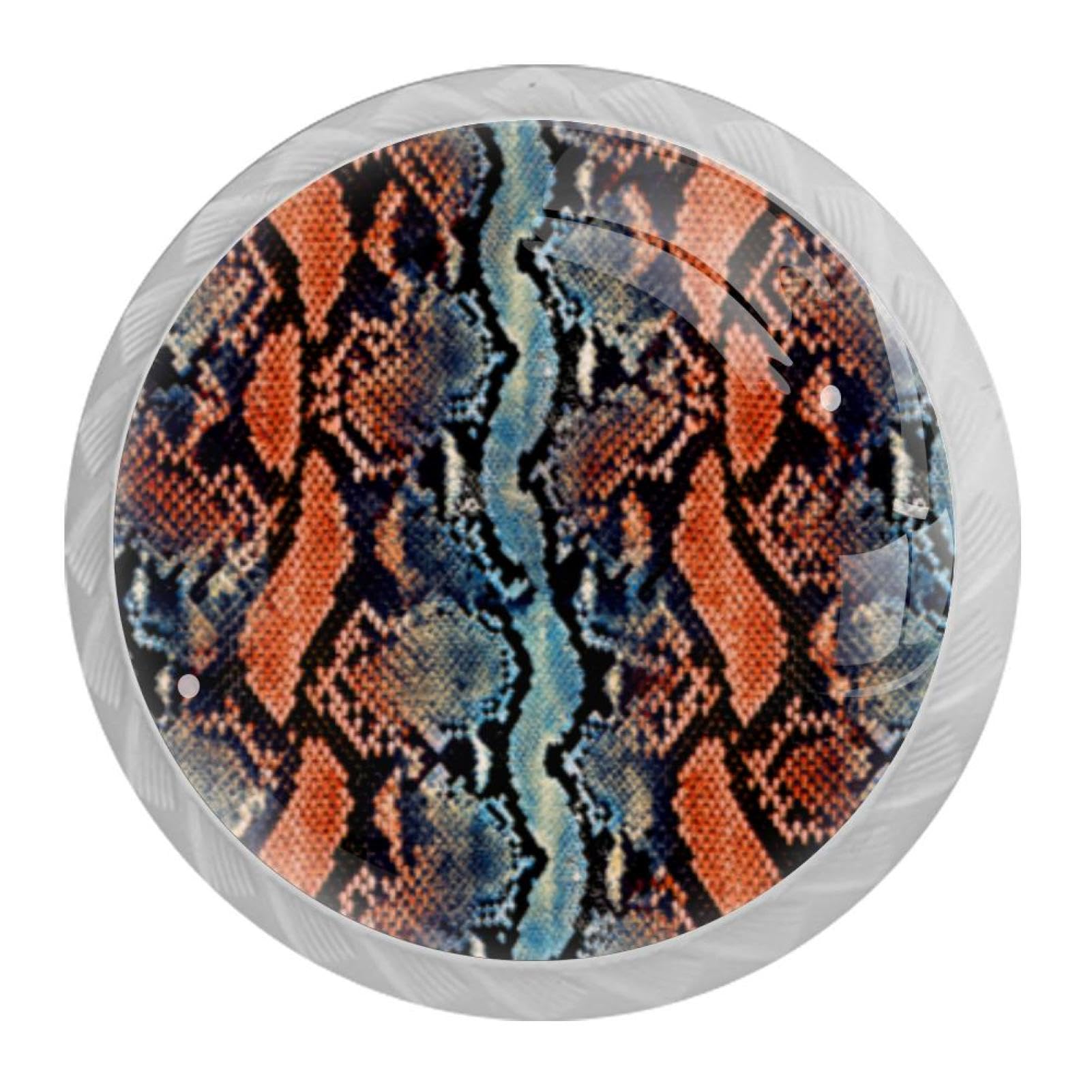 Tqmspg 4 Pieces Drawer Pulls Snake Skin Pattern Door Knobs Dresser Handles for Kitchen Wardrobe Cupboard Hardware Furniture
