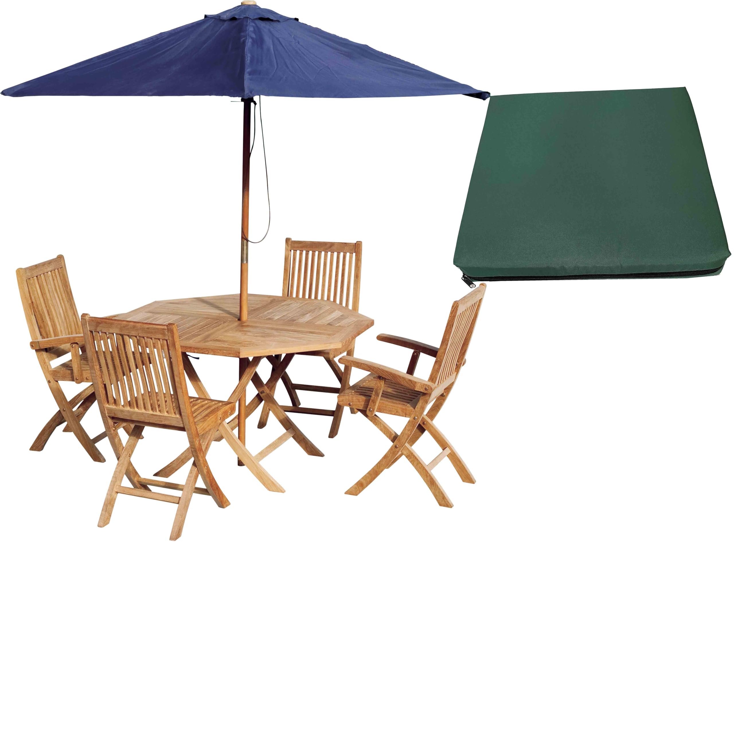 GRIZZLY FOAM 5cm Thick Garden Patio Seat Pads Seat Cushions Waterproof Outdoor Indoor Office Chair Removable Zipped Cover Ask Any Custom Size (18x18x2inch 45x45x5cm, Bottle Green)