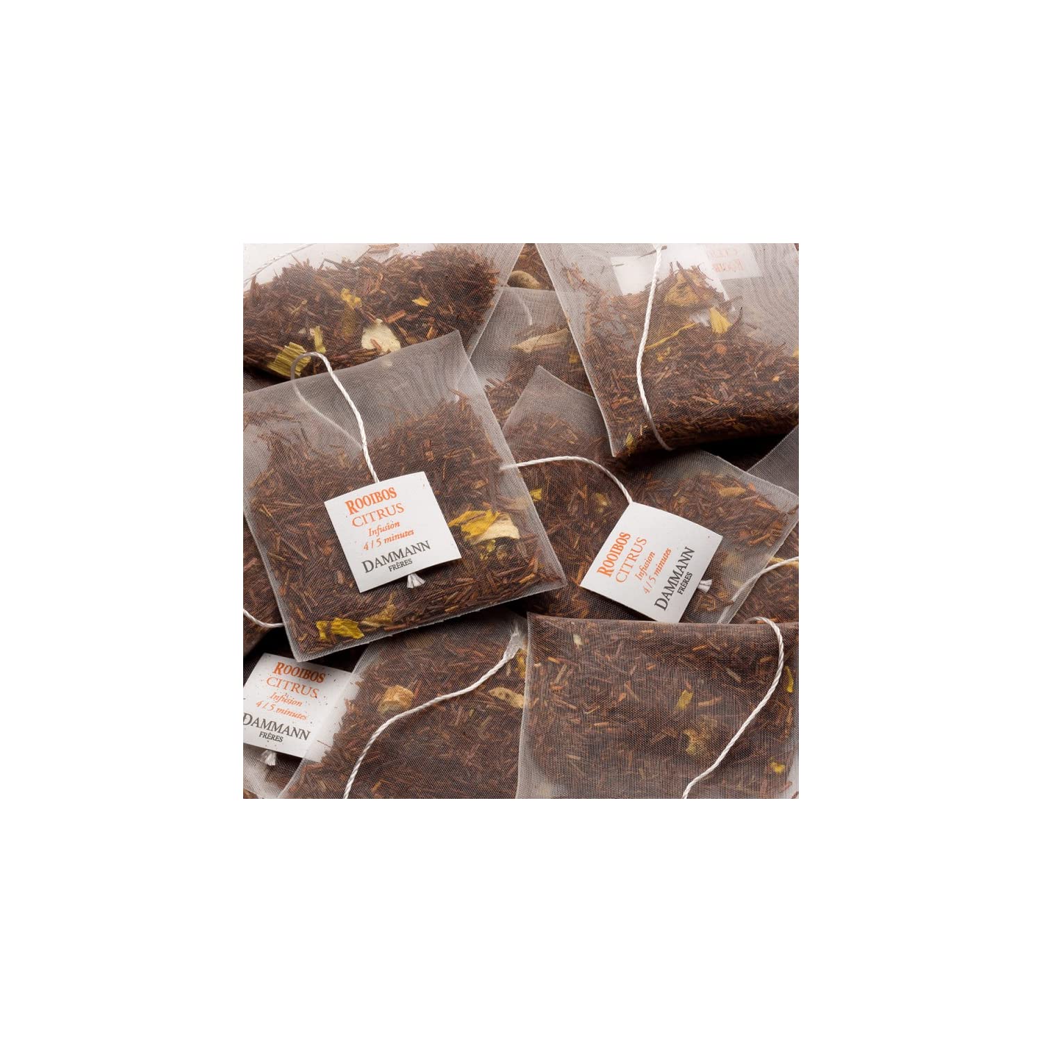 Dammann Frères | Rooibos & Agrumi | Infuso Sudafrica Sapore Agrumato - 25 Filtri (50 Gr) | Tè Rosso del Deserto | Citrus Filtri Sacchetto