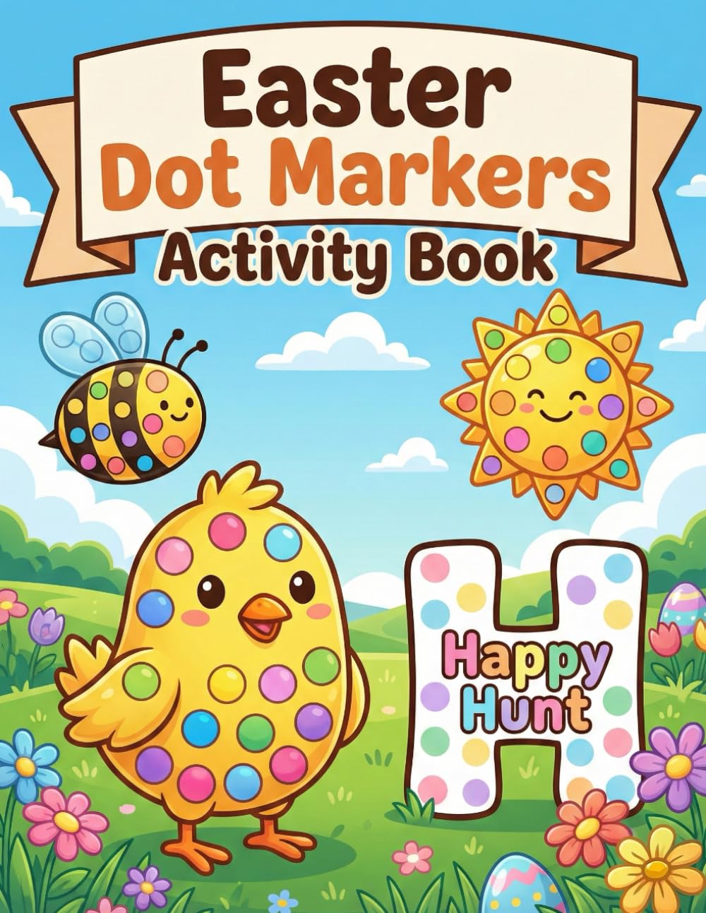 Easter Dot Markers Activity Book | 55 Big Dot Coloring Pages for Toddlers & Preschoolers