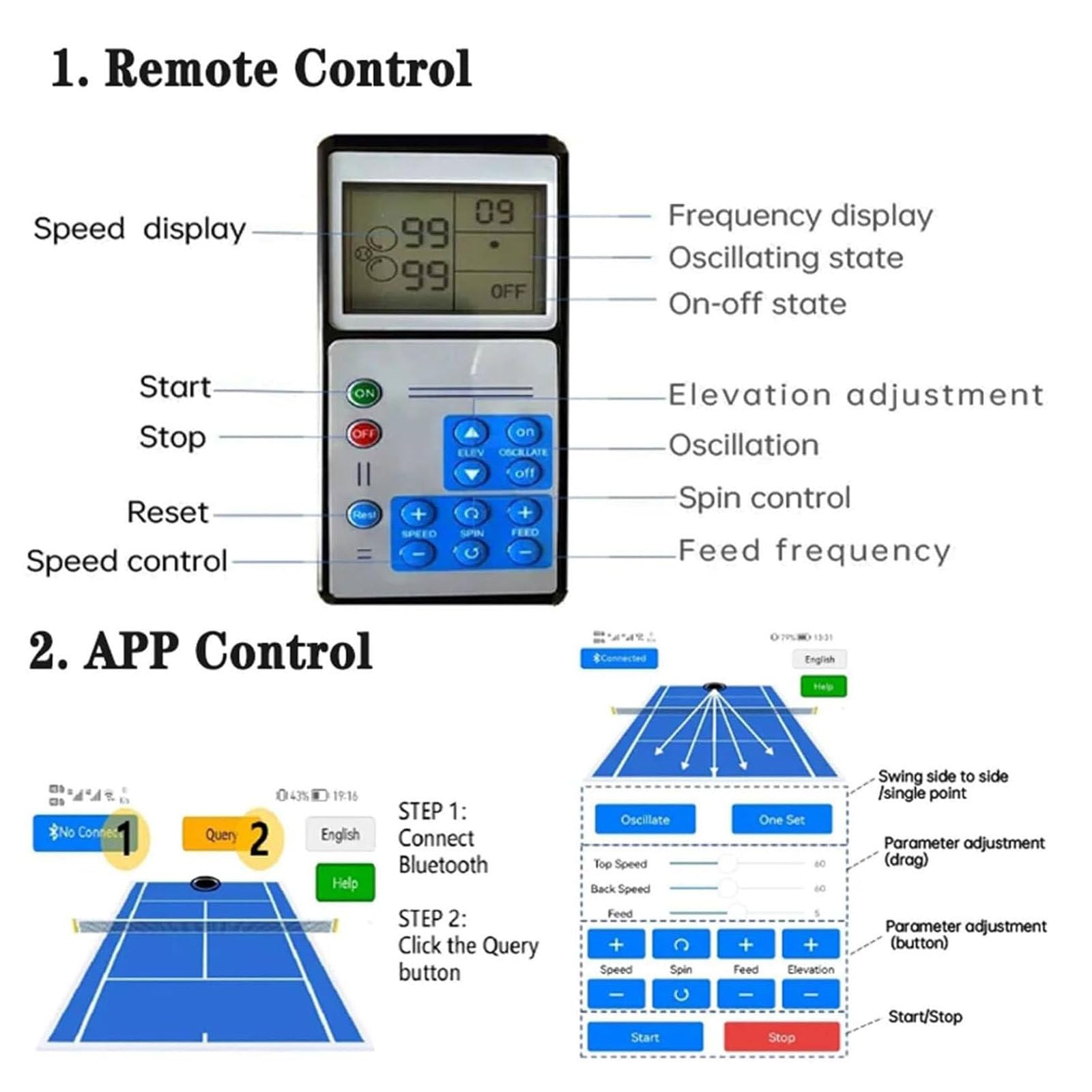 smafoseedding Lanciatore Automatico di Palline Attrezzatura per Pratica di Tennis,Macchina per Palline da Tennis Portatile,Esercizi Pre-Programmati,per Principianti Sport di Allenamento in Solitaria