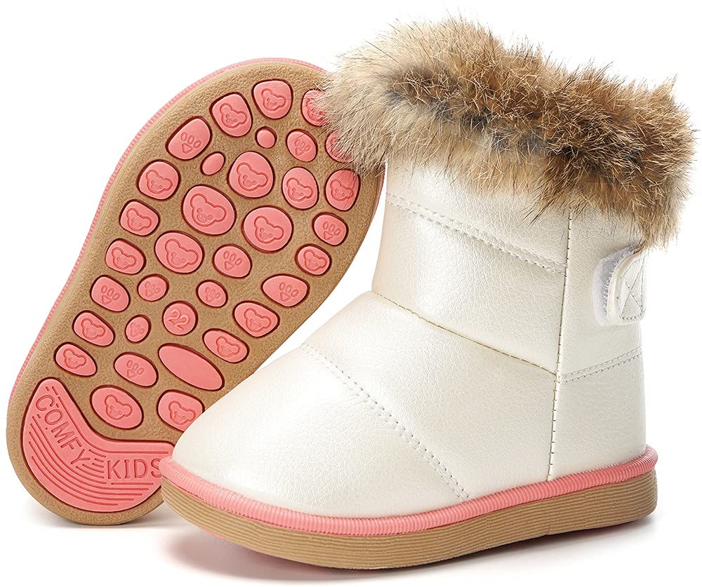 Gaatpot Stivali per Bambine e Ragazze Stivaletti da Neve Scarpe con Invernali Stivale con Imbottitura Calda Impermeabili PU Unisex – Bambini