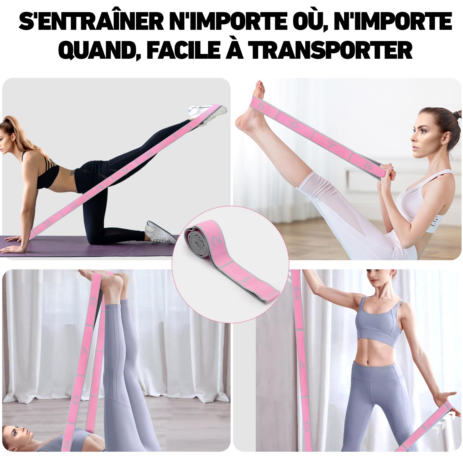 XIANGLONGY Bande Élastique Musculation 8 Niveaux de Forces pour Fitness Yoga Pilates