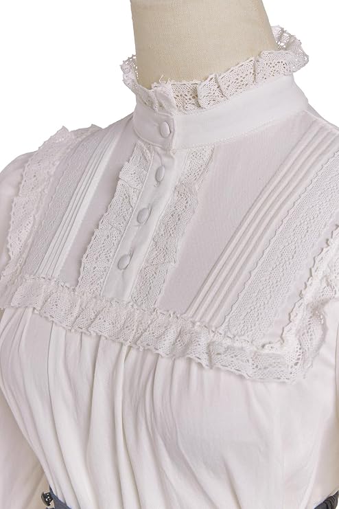 Edwardian Dress for Women 1900s Long Sleeve Victorian Two-piece Shirt Skirt Suit