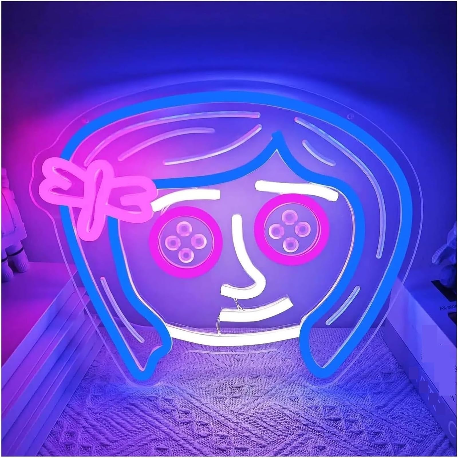 Aextroi neon Lights Sign for neon Lamp Cartoon Head for Sign for Dimmable LED for Light 31.4x26cm