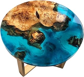 Ocean Resin Coffee Table, Epoxy Round Table, Epoxy Wave Effect, Handmade...