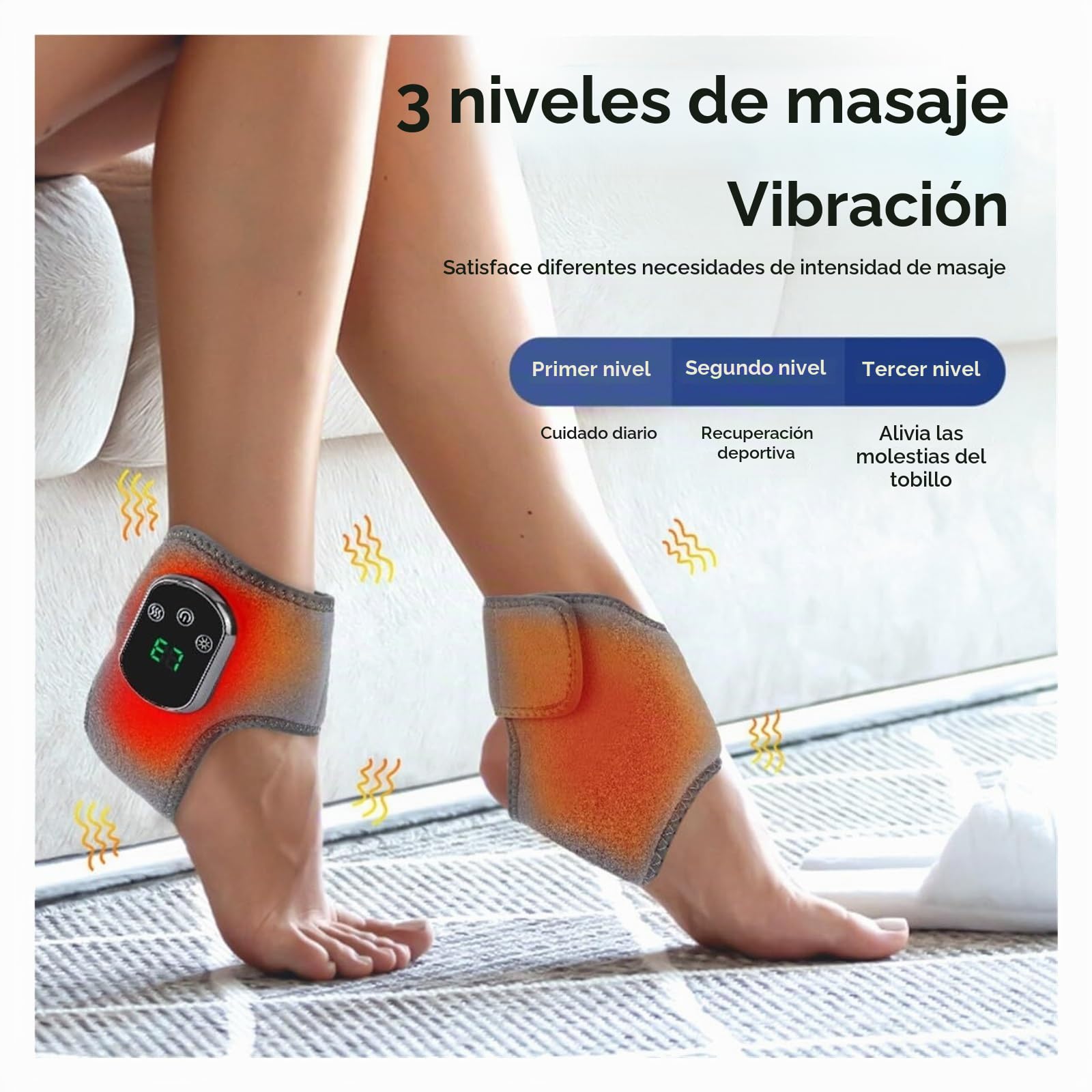 Masajeador de pies (2026), masajeador revitalizante for pies, masajeador de tobillo con triple tecnología, tobillero calefactable inalámbrico con temporizador inteligente(2)