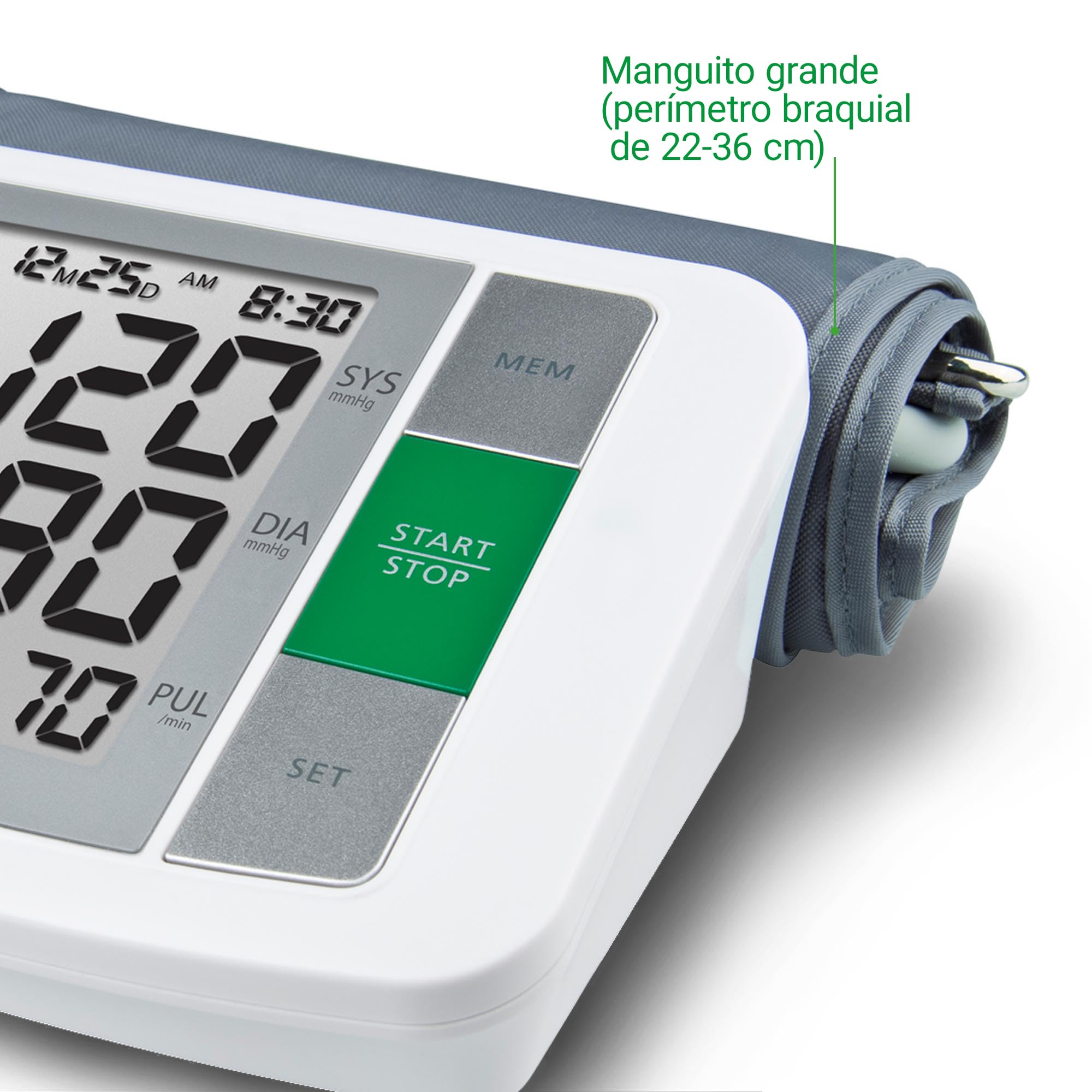 Medisana BU 510 Tensiómetro de brazo, medición precisa de la presión arterial y el pulso con función de memoria, escala de semáforo, indicación de latidos irregulares, Color Gris, Blanco