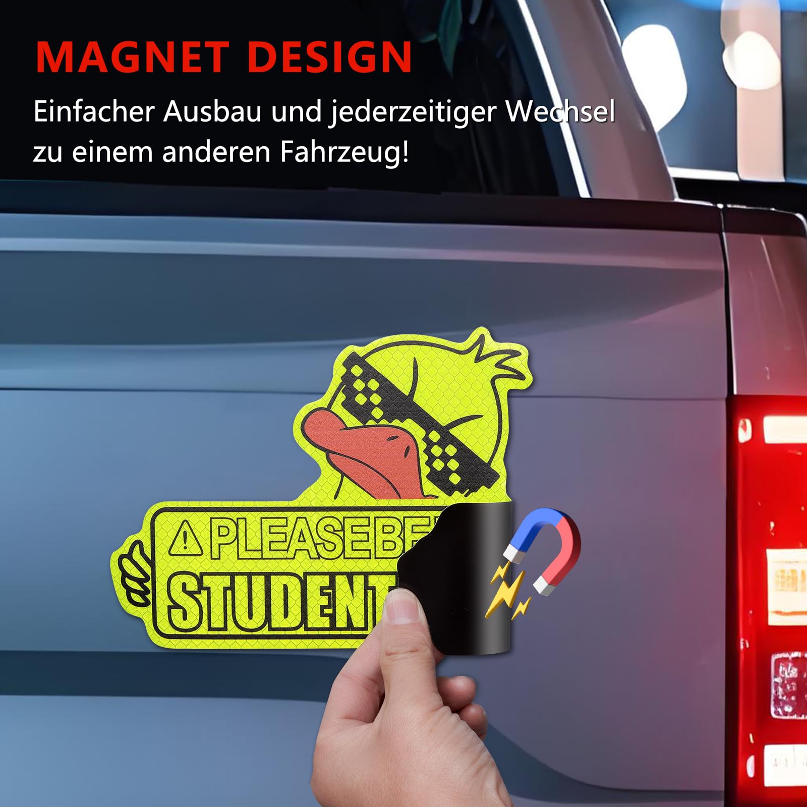 3 pezzi novizio driver segno magnetico novizio driver adesivo impermeabile, riflettente foglio magnetico segno di avvertimento con protezione UV