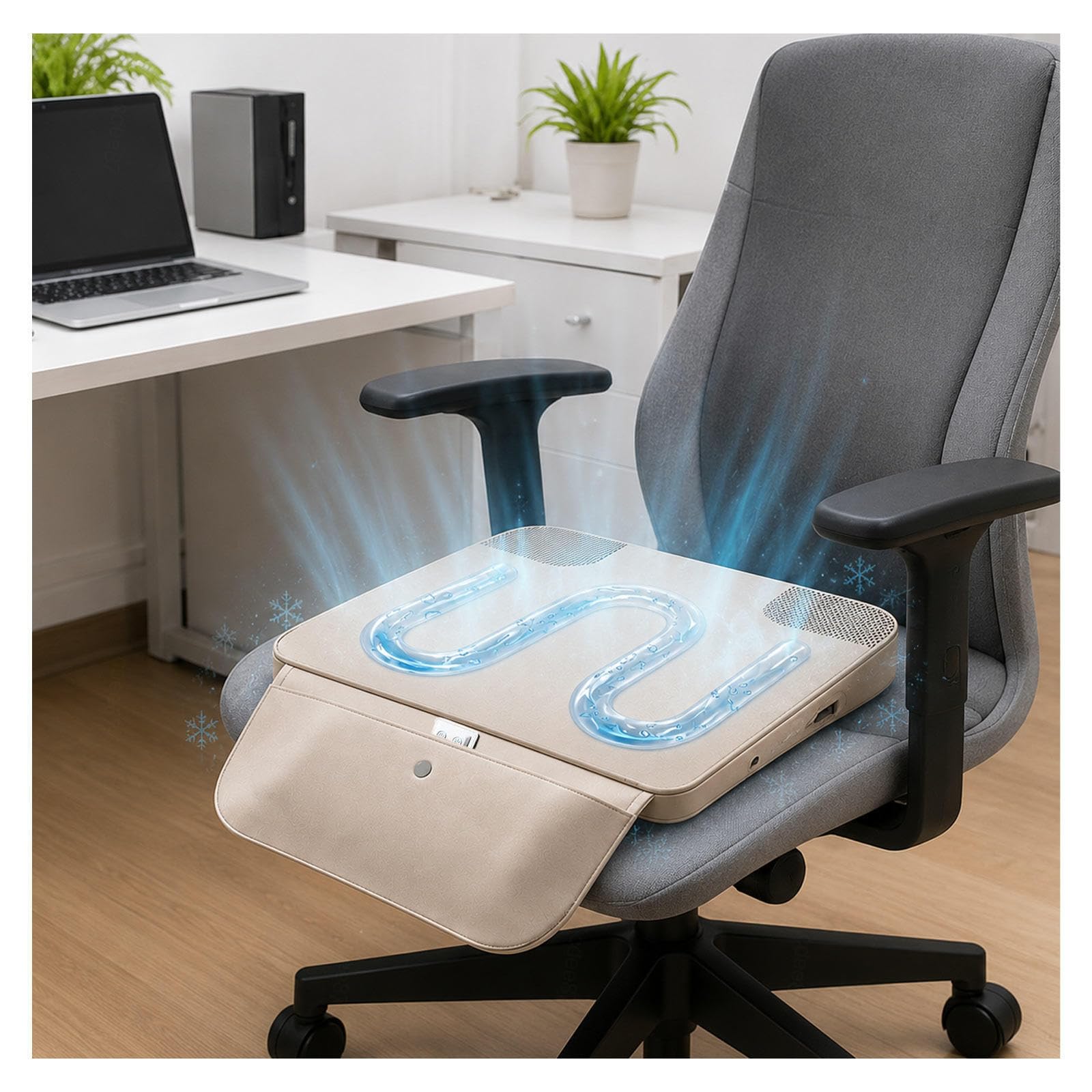 Rongyewxae Liquid Cooling Car Cushion, Easy to carry Seat Cooler, Easy Charge Cooling Car Seat Perfect for Vehicles,Offices,And Outdoors,Gray