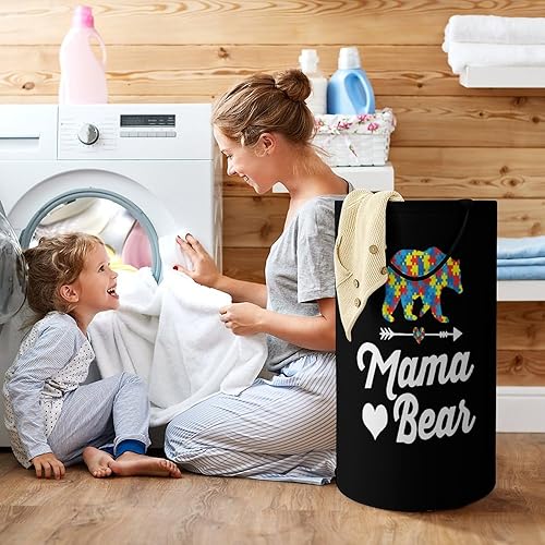 Miniatura 7 de Mama Bear Autism Awareness Collapsible Laundry Basket Large Tall Dirty Clothes Hamper Storage Bag Blanket Organizer