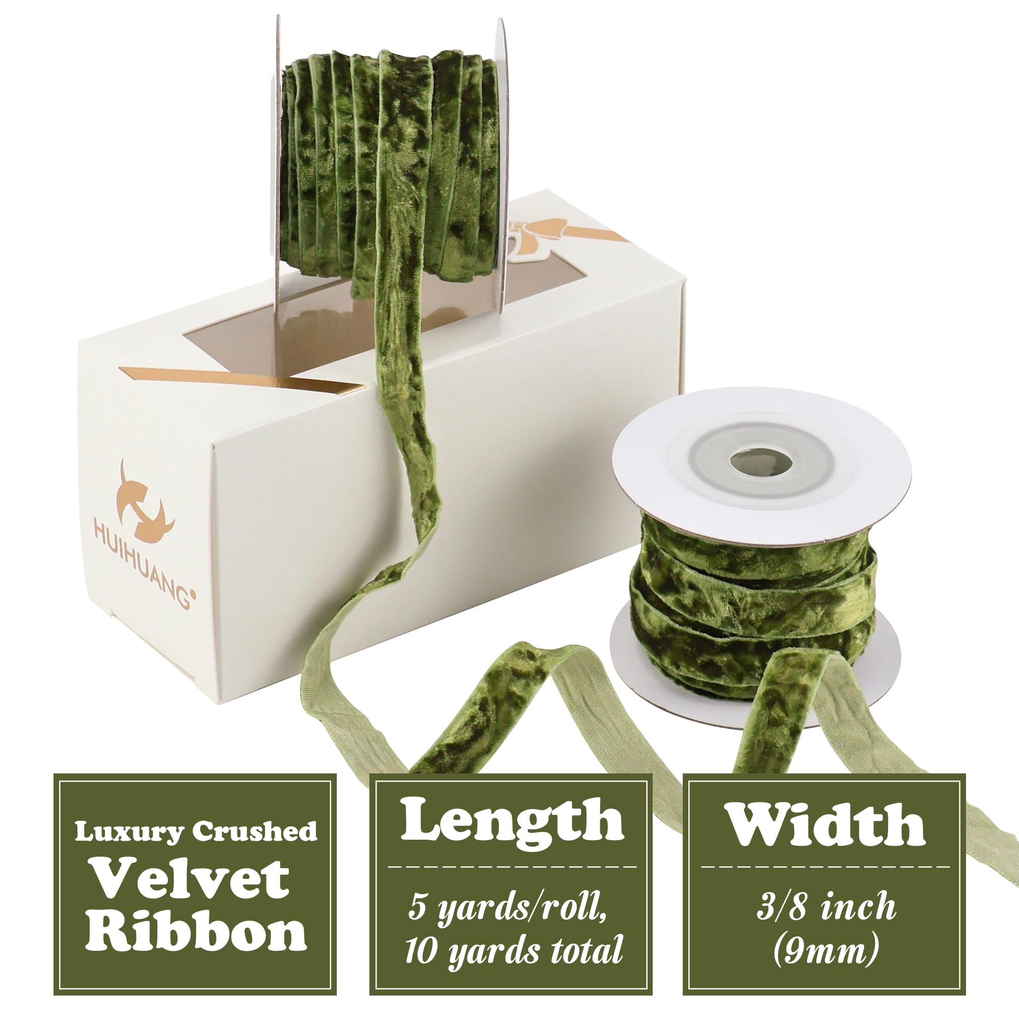 HUIHUANG Velvet Ribbon 3/8