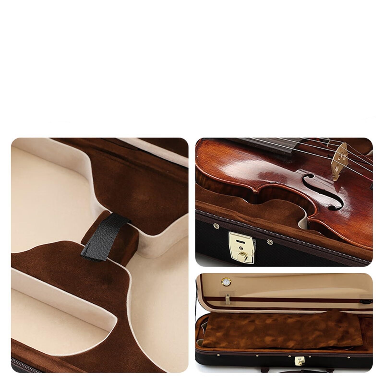 Custodia Per Violino Borsa Per Violino Monospalla E Due Spalle Leggera Antipressione Scatola Oxford Antiurto E Anticaduta Custodia professionale per violino(Black,1/4)