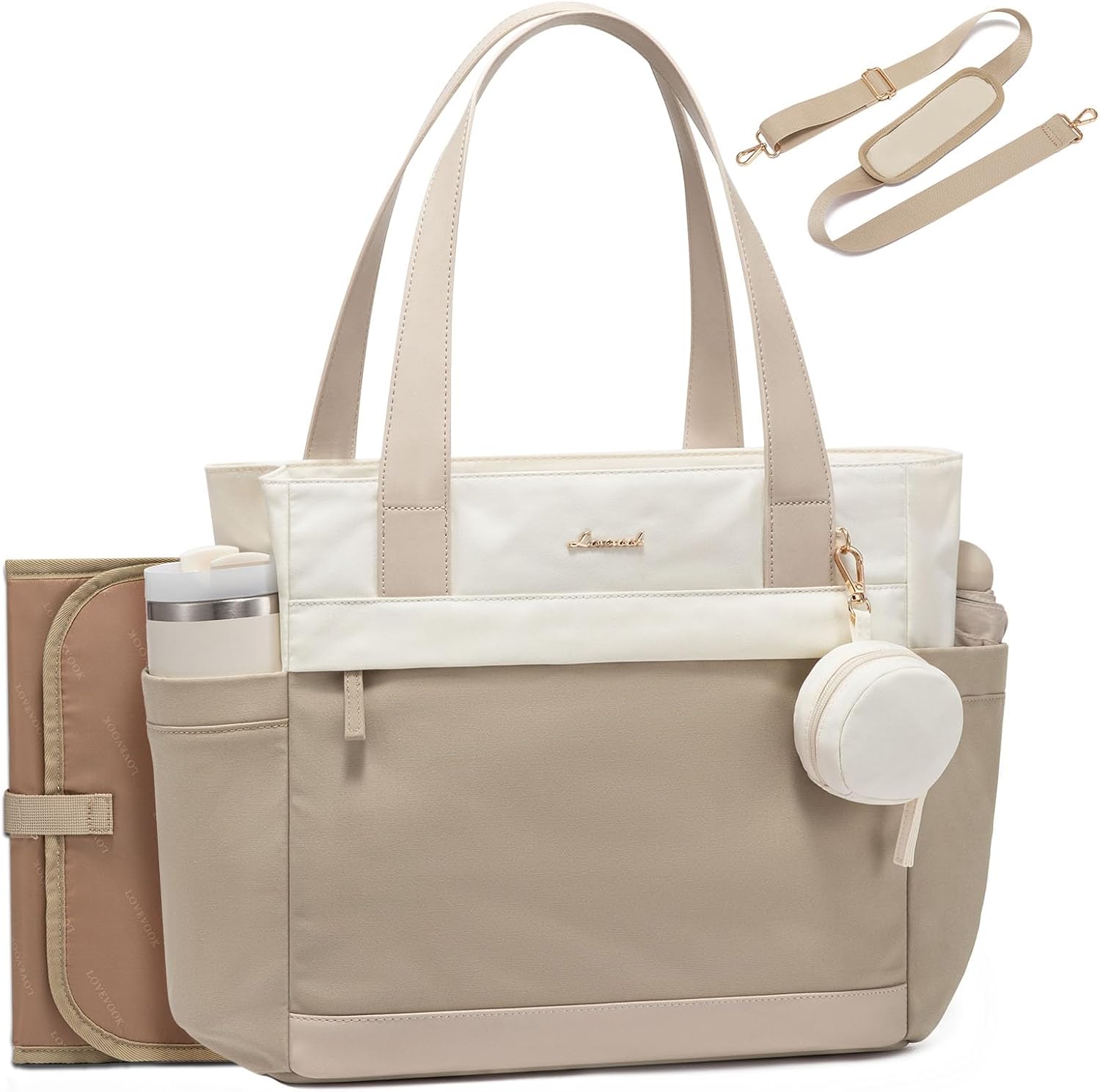 LOVEVOOK Diaper Bag Tote Large Baby Bag for Mom Hostipal and Travel Diaper Tote for Baby Boy with Pacifier Case Changing Pad LOVEVOOK Diaper Bag Tote Large Baby Bag for Mom Hostipal and Travel Diaper Tote for Baby Boy with Pacifier Case Changing Pad