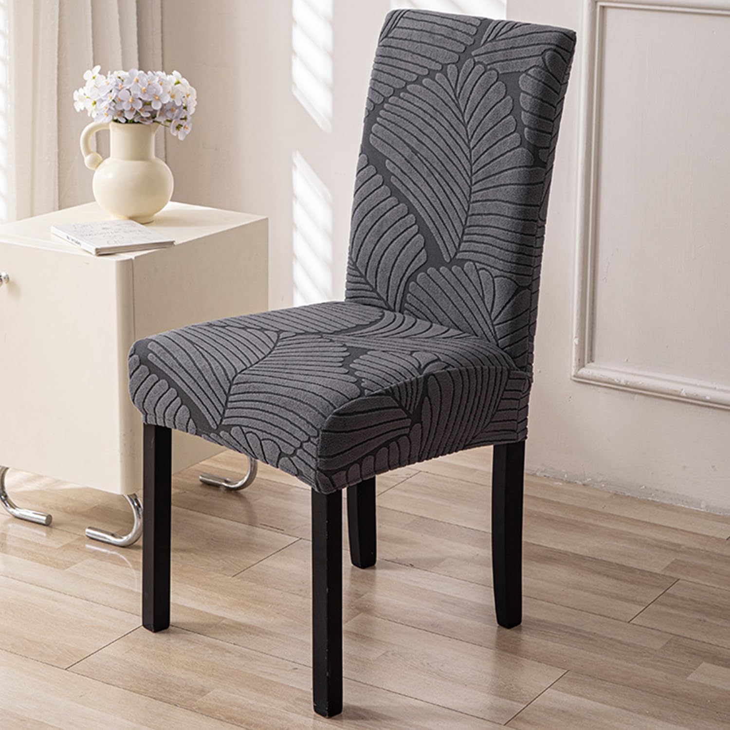 Greya,4pcs, Dining Chair Cover Set of 2/4 Dining Chair Slipcovers Stretch Removable High Back Chairs Cover with Elastic Band Chair Protector for Kitchen Hotel Office Wedding