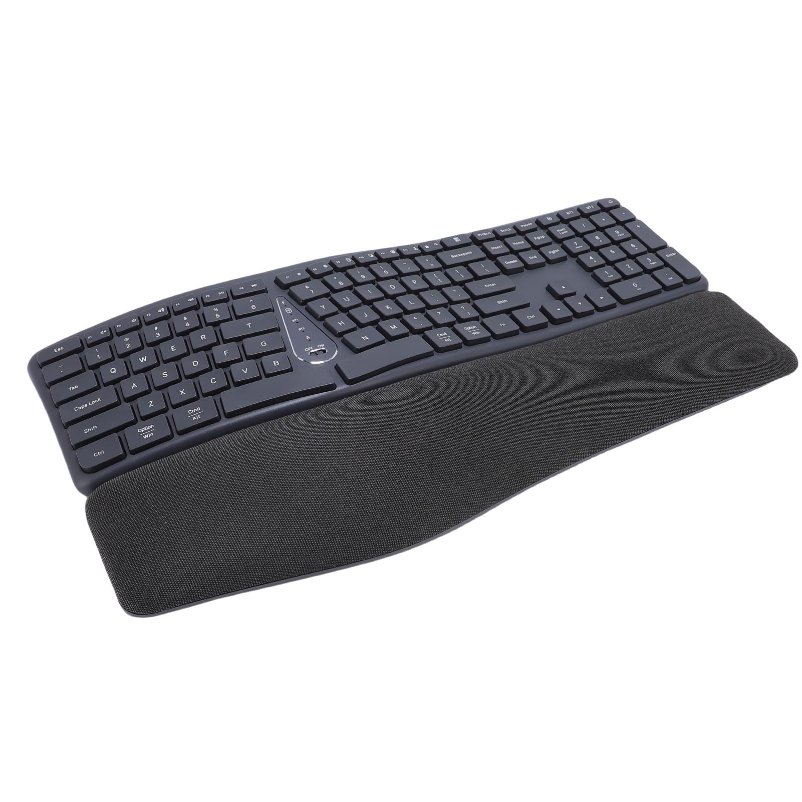 Bewinner Tastiera Ergonomica Divisa con Riposo Al Polso Ammortizzato, connettività e USB, Tastiera Divisa Ricaricabile USB C per Laptop Desktop per Computer
