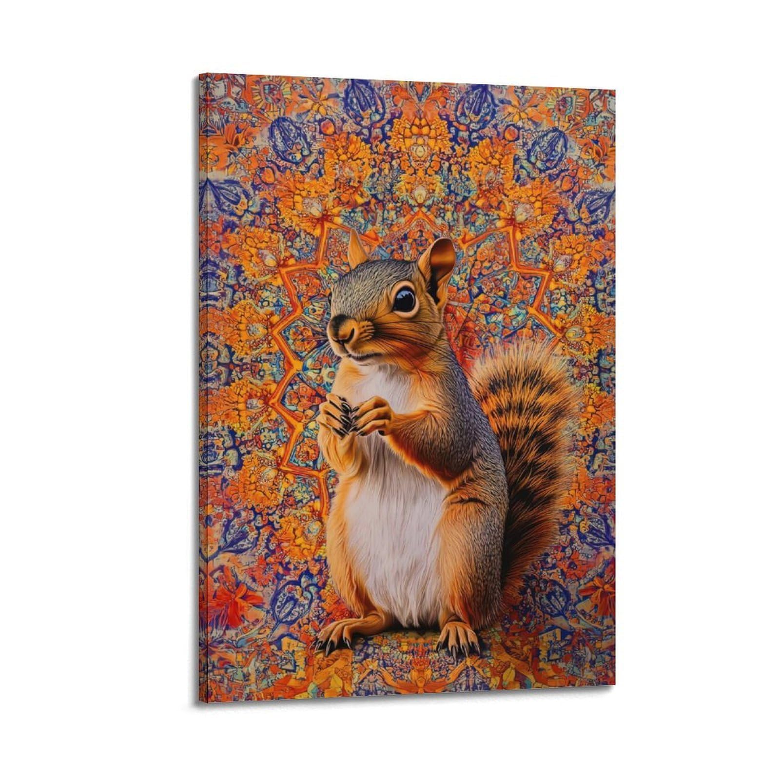 ZSZWHJ Animal Poster Looking Away from The Squirrels Poster Decorative Painting Canvas Wall Posters And Art Picture Print Modern Family Bedroom Decor Posters 24x36inch(60x90cm)