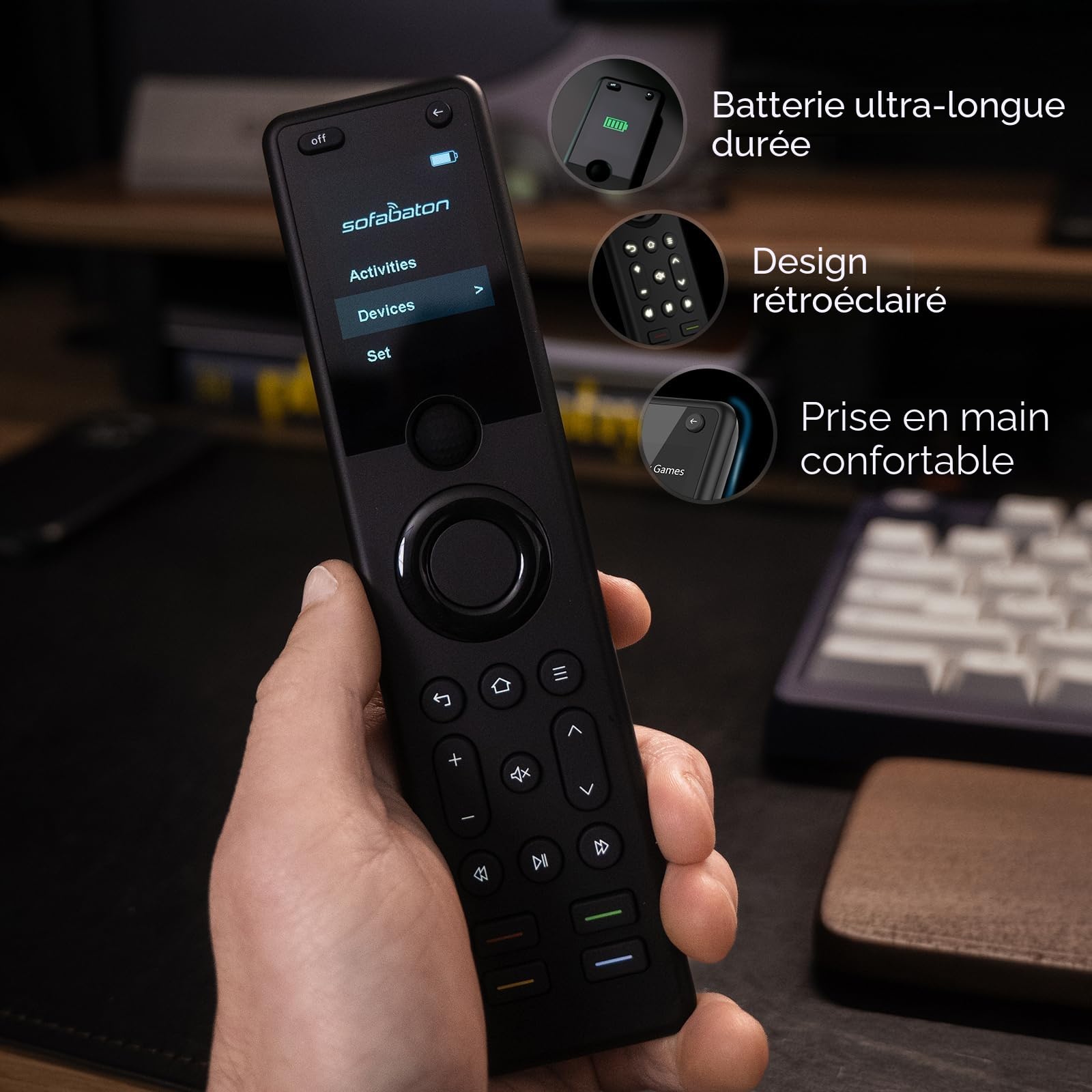 SofaBaton X1S Télécommande Universelle avec Hub, Télécommande Universelle avec Activités en Un Clic, Personnalisation via l'APP SofaBaton, Compatible avec Plus de 60 Appareils