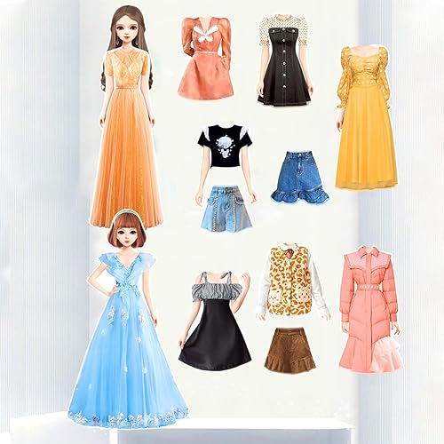 Miniatura 5 de Muñeca de papel magnética de princesa para disfrazarse, juego de rompecabezas con imán para casa de muñecas, ropa para personas de más de 3 años,
