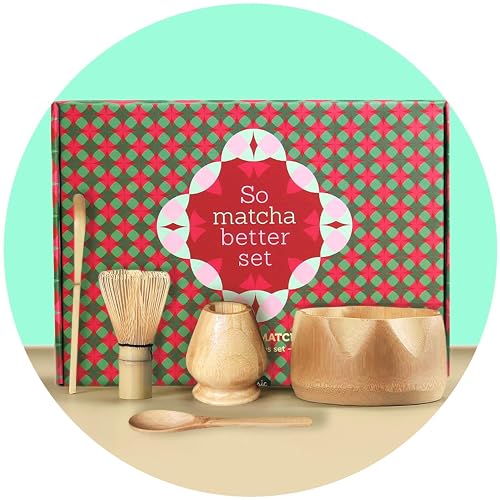BAMBOO ceremonial matcha kit with bowl and whisk, whisk holder