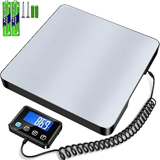 BRICH 200kg/10g Digitale Plattformwaage Edelstahl Paketwaage Hundewaage