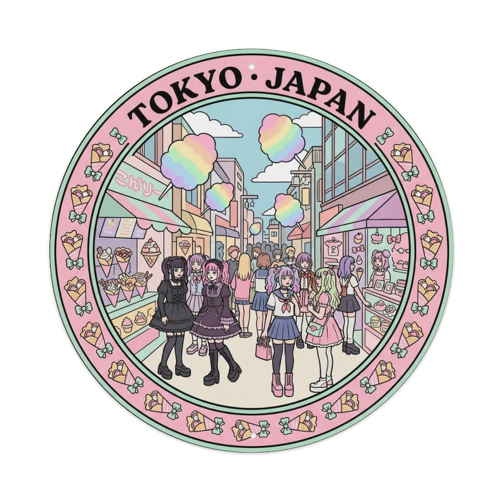 Tokyo Harajuku Takeshita Street Fashion Candy Cultural Metal Tin Sign