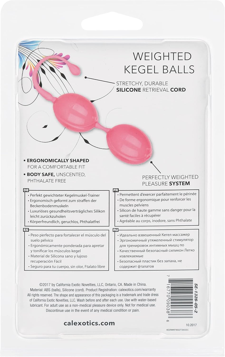 CalExotics Weighted Kegel Balls - Adult Silicone Sex Toys - Pink SE-1326-05-2