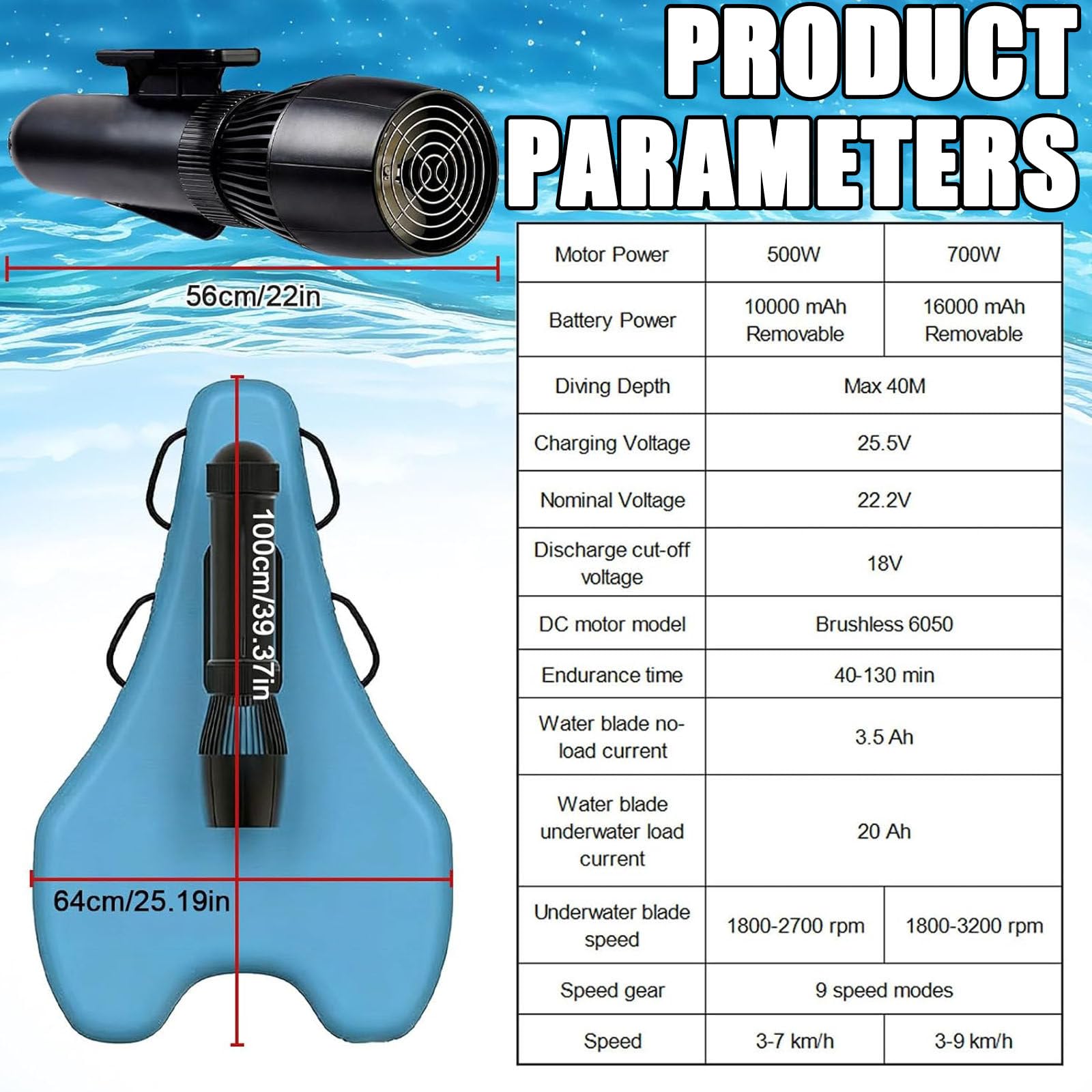 Elektrisches Surfbrett Jet Board, aufblasbares Bodyboard mit 500W Motor, 10000mAh Akku, ideal für Anfänger & Profis, spannendes Wassersporterlebnis