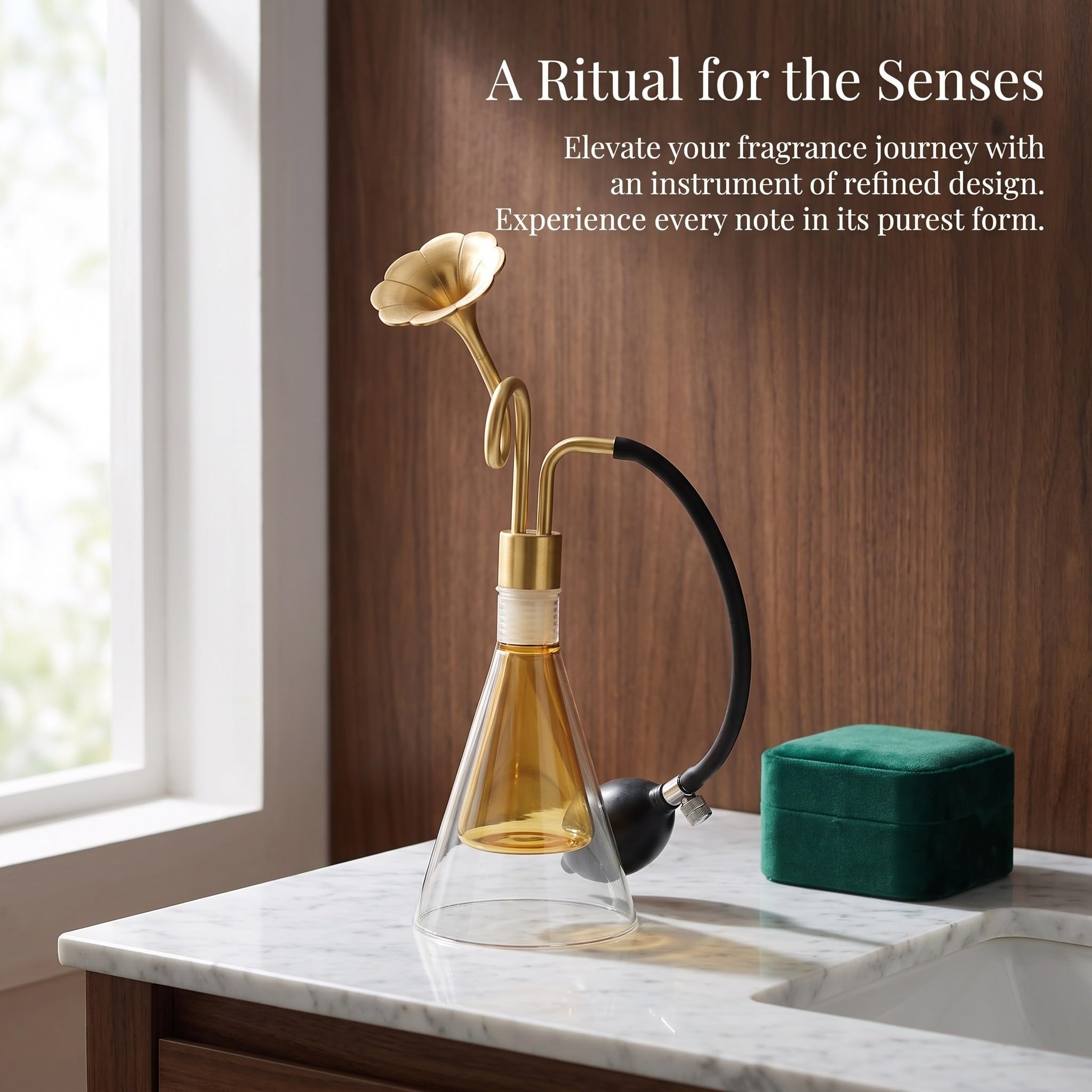 Frasco de vidrio para muestras de aceites esenciales, botella de latón para perfumes, granos de café y té, dispositivo de prueba de fragancias para spas, exposiciones y decoración.