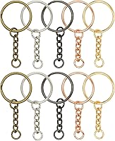 Vista 5 de 100 llaveros divididos, llavero de metal dividido con anillo de salto abierto y soporte plano para llaves de manualidades