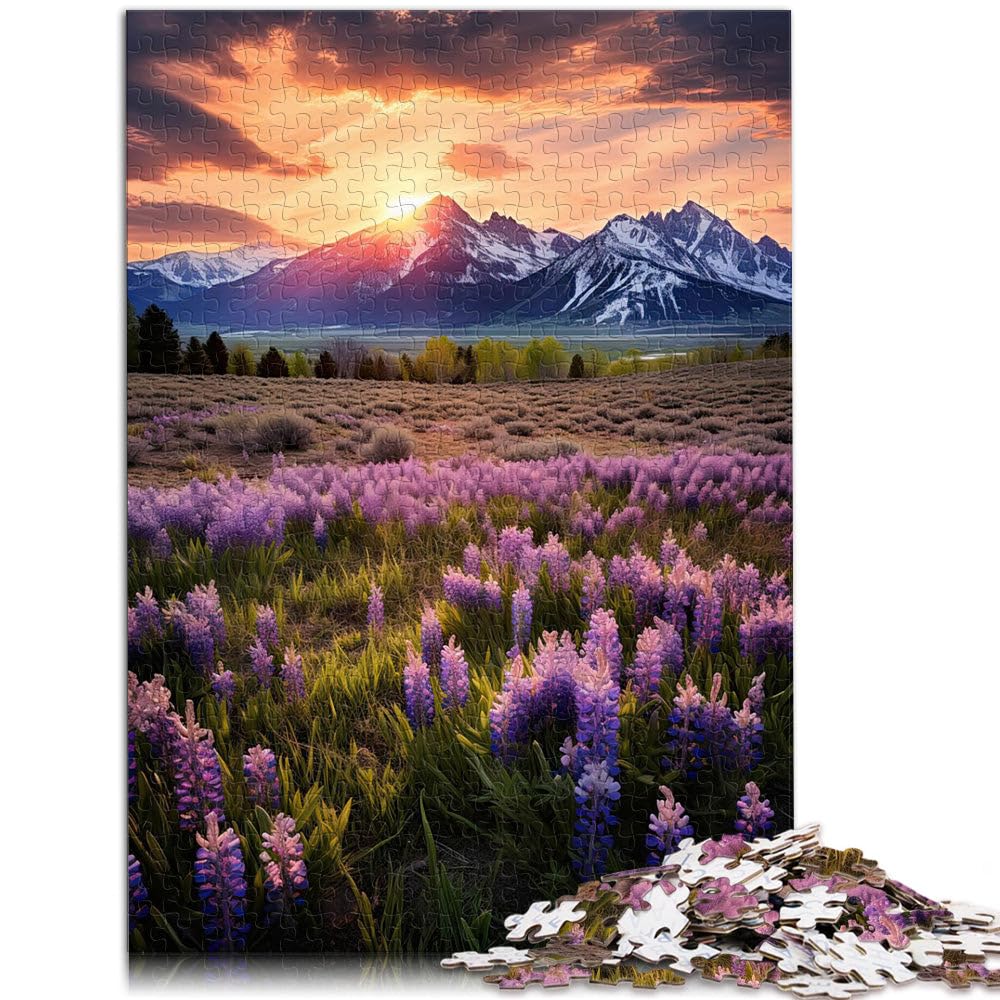 Puzzle 2000 pièces pour Adolescents Affiche des Montagnes printanières Jeu de Quiz Car C'est Un pour Toute la Famille 70x100cm