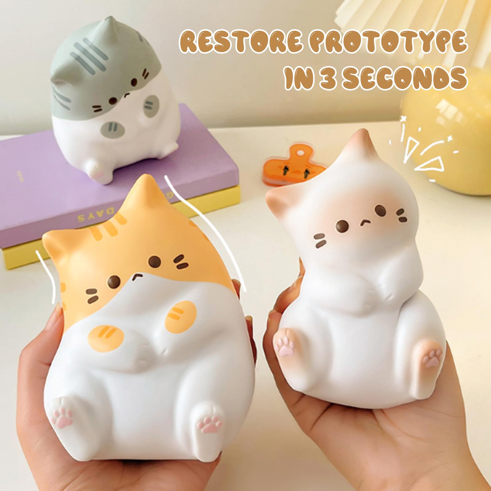 3 Pezzi Mochi Squishy Giocattoli da Schiacciare, Kawaii Squeeze Toys Squishy Giocattoli, Stress Relief Squeeze, Antistress Giocattolo per Bambini e Adulti, Regalo di Natale, Festa Compleanno