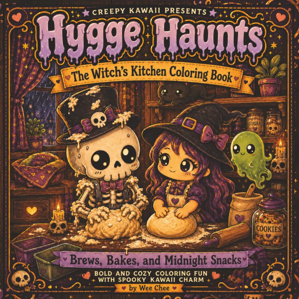 Creepy Kawaii Presents: Hygge Haunts: The Witch's Kitchen Coloring Book: Brews, Bakes, and Midnight Snacks — Bold and Cozy Coloring Fun with Spooky Kawaii Charm