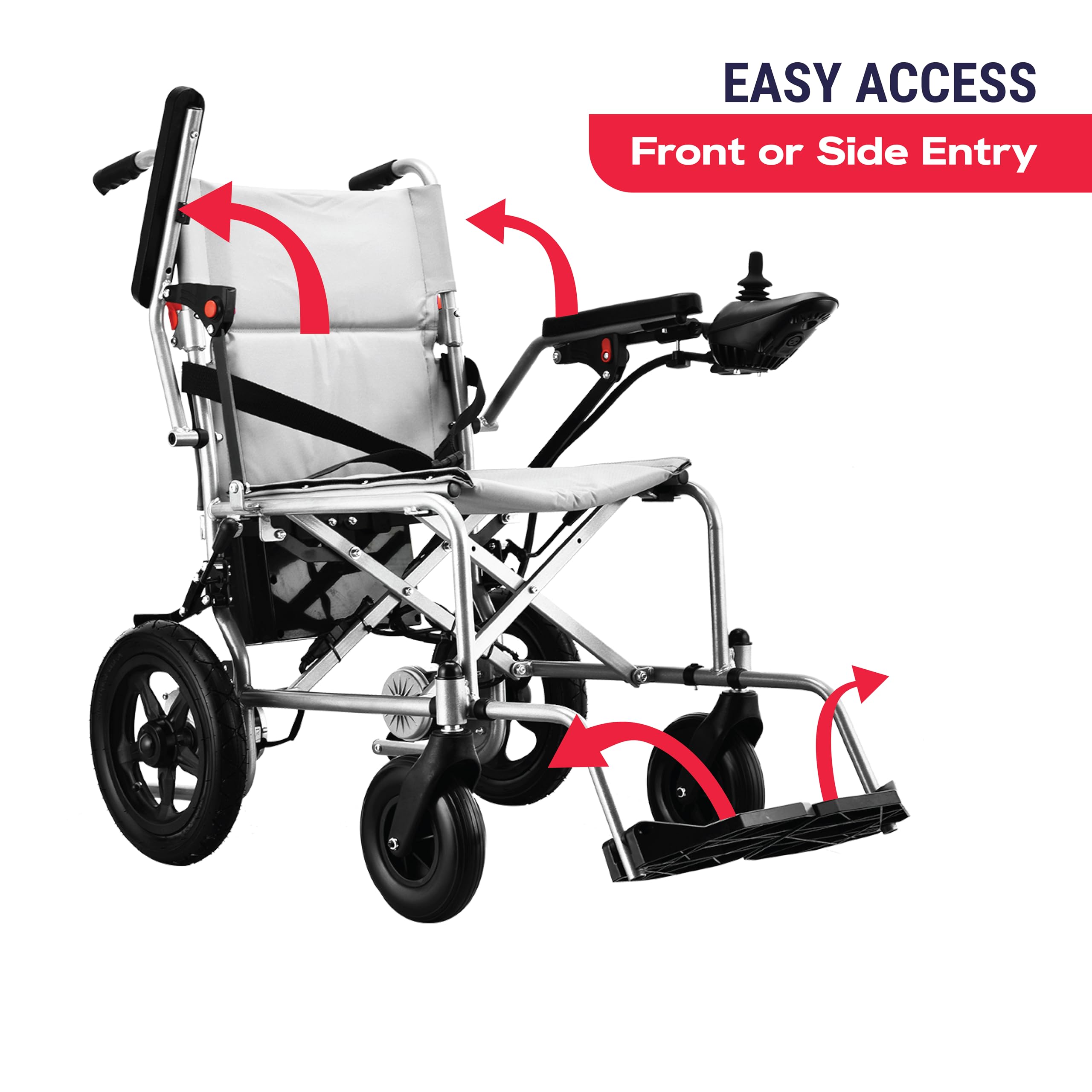 Zip’r PC Power Electric Wheelchair - Full Size Long Range Motorized Wheelchair - Electric Wheelchairs for Adults, Seniors, Elderly, Travel- Power Wheelchair 19.5 Inch Seat - Extended Battery