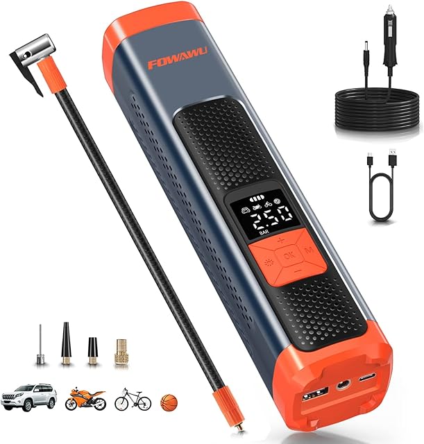 FOWAWU 150PSI 6000mAh Air Compressor Tire Inflator Portable Air Pump,Auto Tire Pump with Power Bank/Digital LCD/LED Flashlight/DC 12V,Mini Portable Tire Inflator for Car Bike Motorcycle Ball
