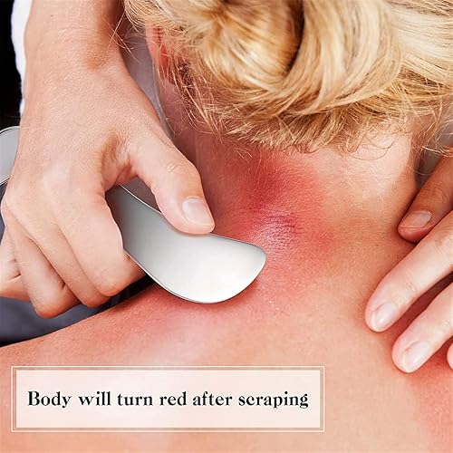 Miniatura 5 de KENID Herramienta de masaje Gua Sha de acero inoxidable, raspador muscular terapia física para tejidos blandos para espalda, cuello, piernas,