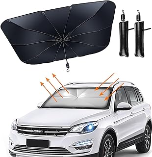 ASHONE Car Sun Shade Windshield Cover Umbrella for Car Front Window Sun Protection Heat Insulation Foldable Front Windshield for Most Vehicles… (2)