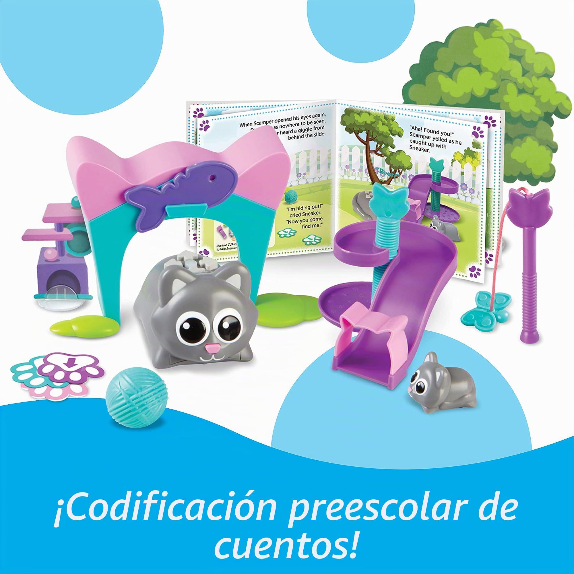 Learning Resources Animalitos codificadores : Scamper y Sneaker | Codificación para niños, juguetes electrónicos de aprendizaje y educación para preescolar STEM a partir de 4 años