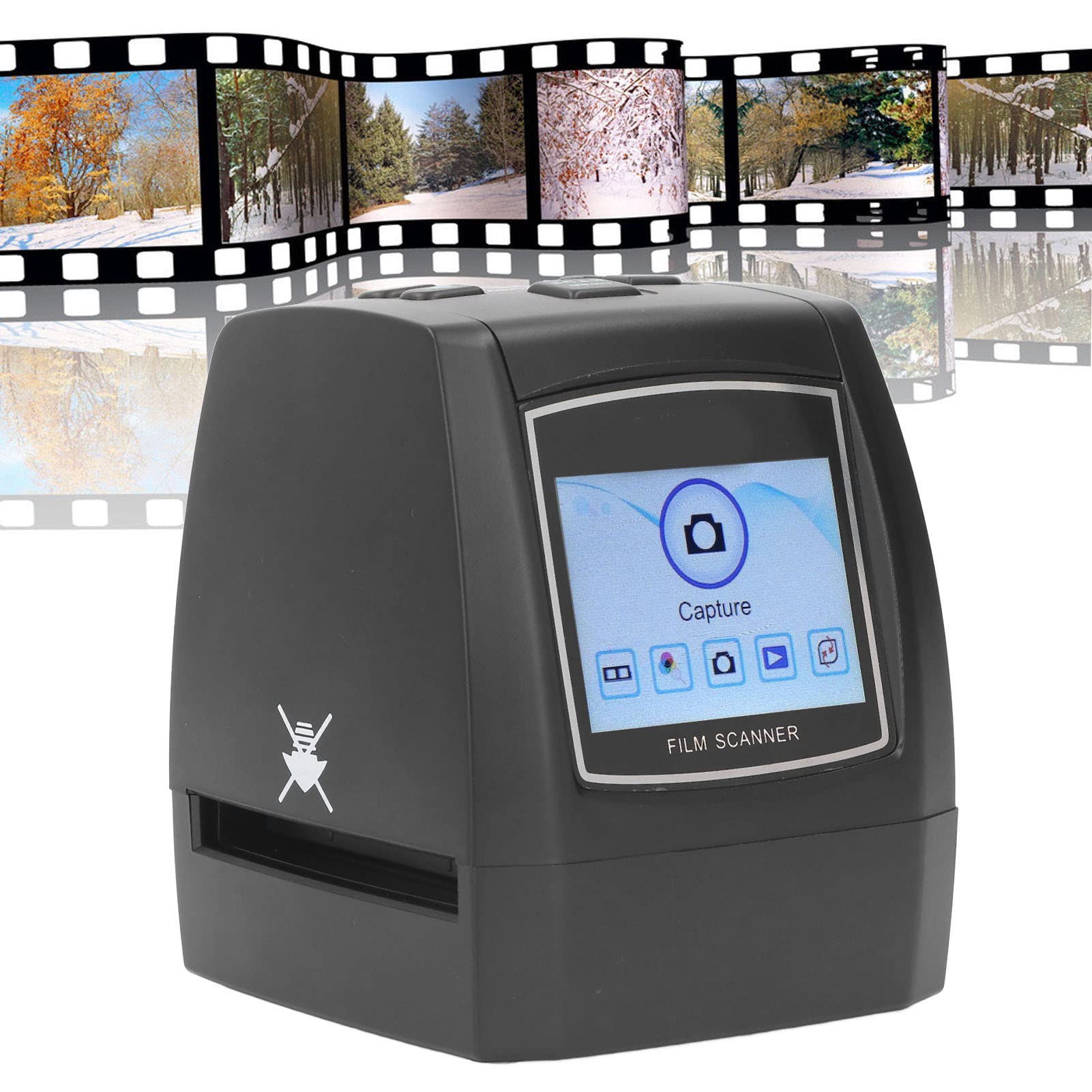 Fockety Scanner per pellicole Negative, USB2.0 22MP Display TFT a Colori da 2,4 Pollici Scanner per pellicole digitali USB 5V1A Scanner per Diapositive per studi fotografici Istituti di Ricerca TV