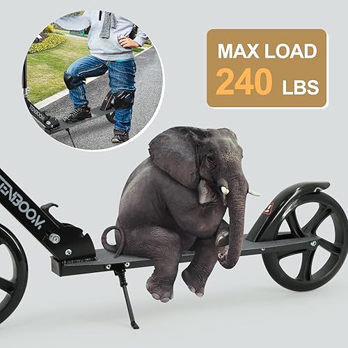 Miniatura 4 de TENBOOM Patinete para mayores de 6 años, niños, adolescentes y adultos. Carga máxima de 220 libras. Ruedas grandes de 8 pulgadas para niños,