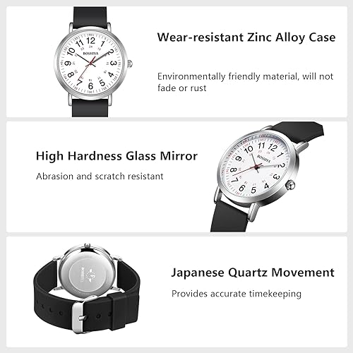 Miniatura 3 de BOSHIYA Reloj de enfermera, reloj de enfermería para enfermera, profesionales médicos y estudiantes, reloj médico con segunda mano para enfermeras,