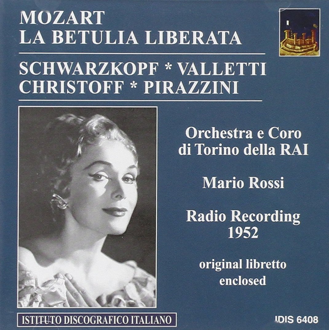 Mozart La Betula Liberata Schwarzkopf Christoff Rossi Live Broadcast 1952 CD