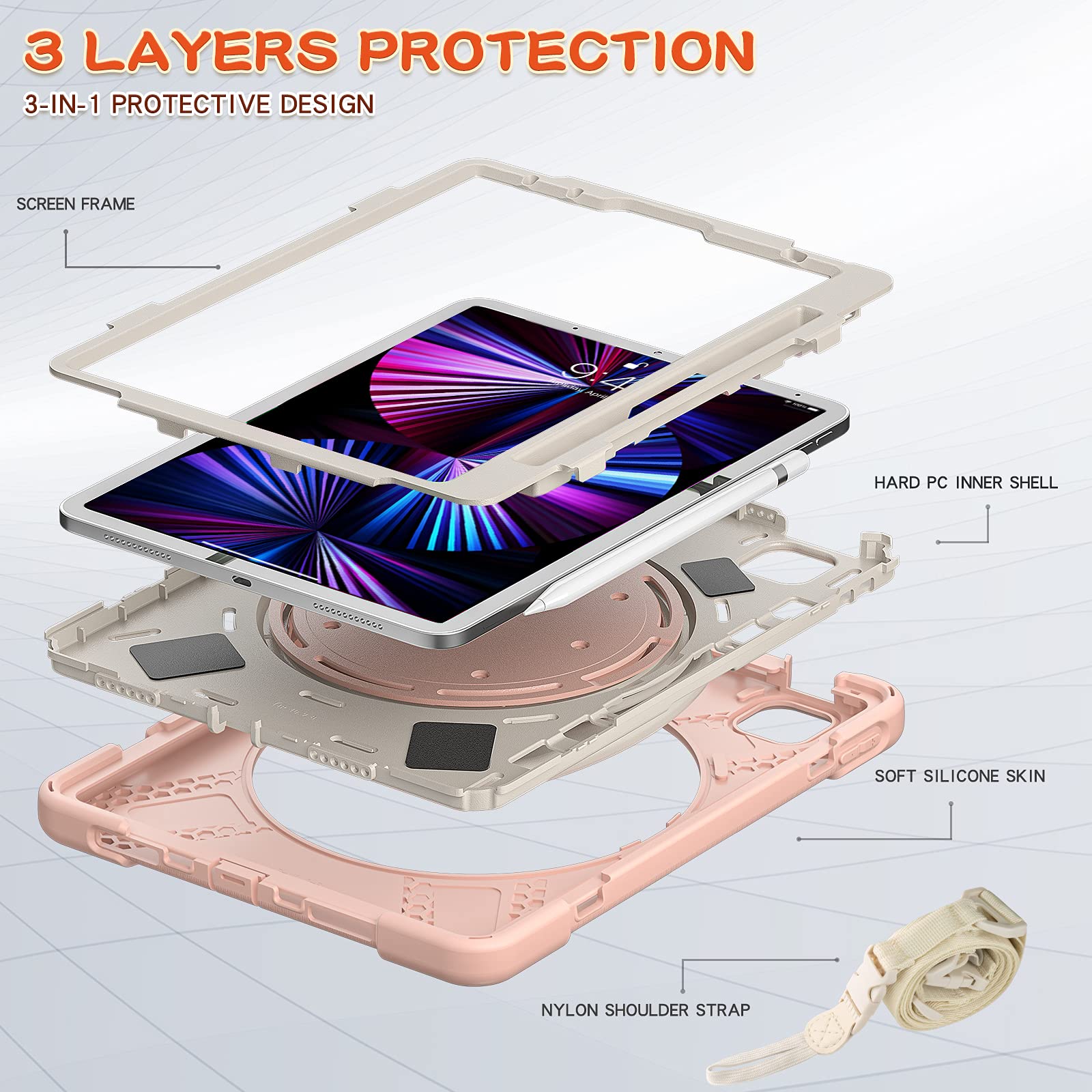 Custodia per iPad Pro 11 - 2a e 1a Generazione - Con Portamatite - Cover Marrone - Vera Pelle Vacchetta - Sleep/Wake - Italia Custodia per iPad Pro 11 - 2a e 1a Generazione - Con Portamatite - Cover Marrone - Vera Pelle Vacchetta - Sleep/Wake - Italia