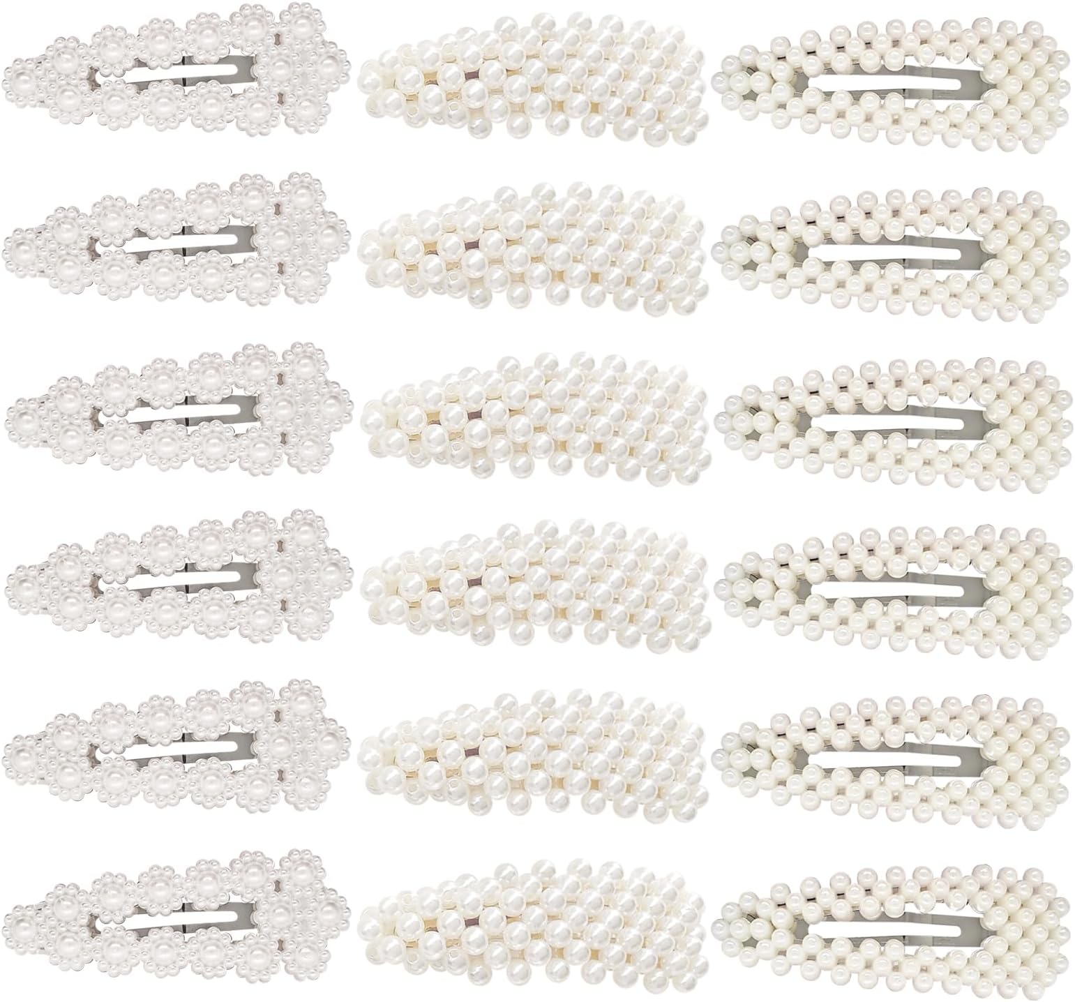 EUPSIIU 18 Pcs Pearl Hair Clips, Classic Hairpins, Women Girls Hair Barrettes, Hair Accessories Barrettes Pins, Legant Headwear Styling Tools, Fashion Hair Grips for Party Birthday Wedding (White)