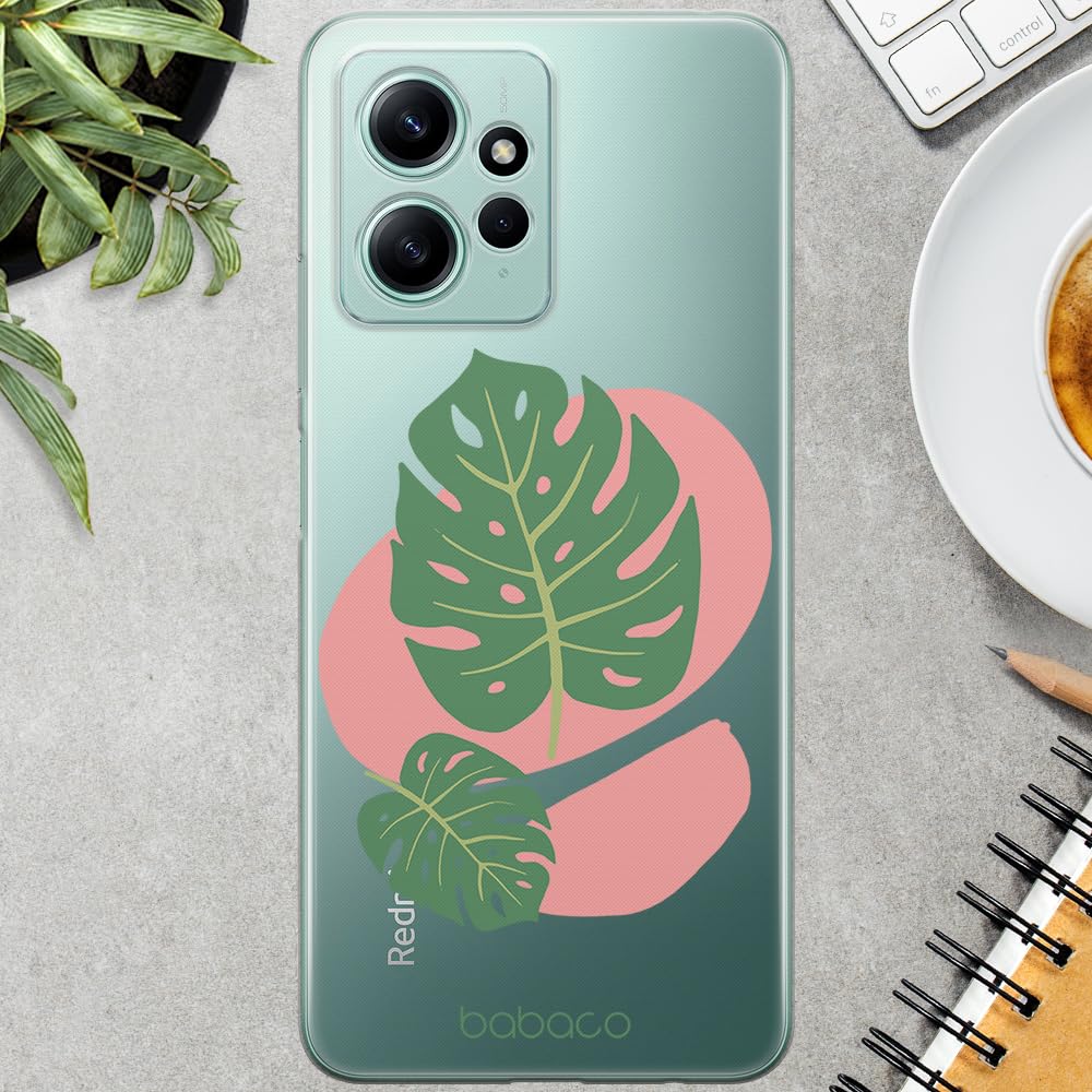 BABACO ERT GROUP custodia per cellulare per Xiaomi 12 / 12X originale e con licenza ufficiale, modello Flowers 002 adattato in modo ottimale alla forma dello smartphone, parzialmente trasparente