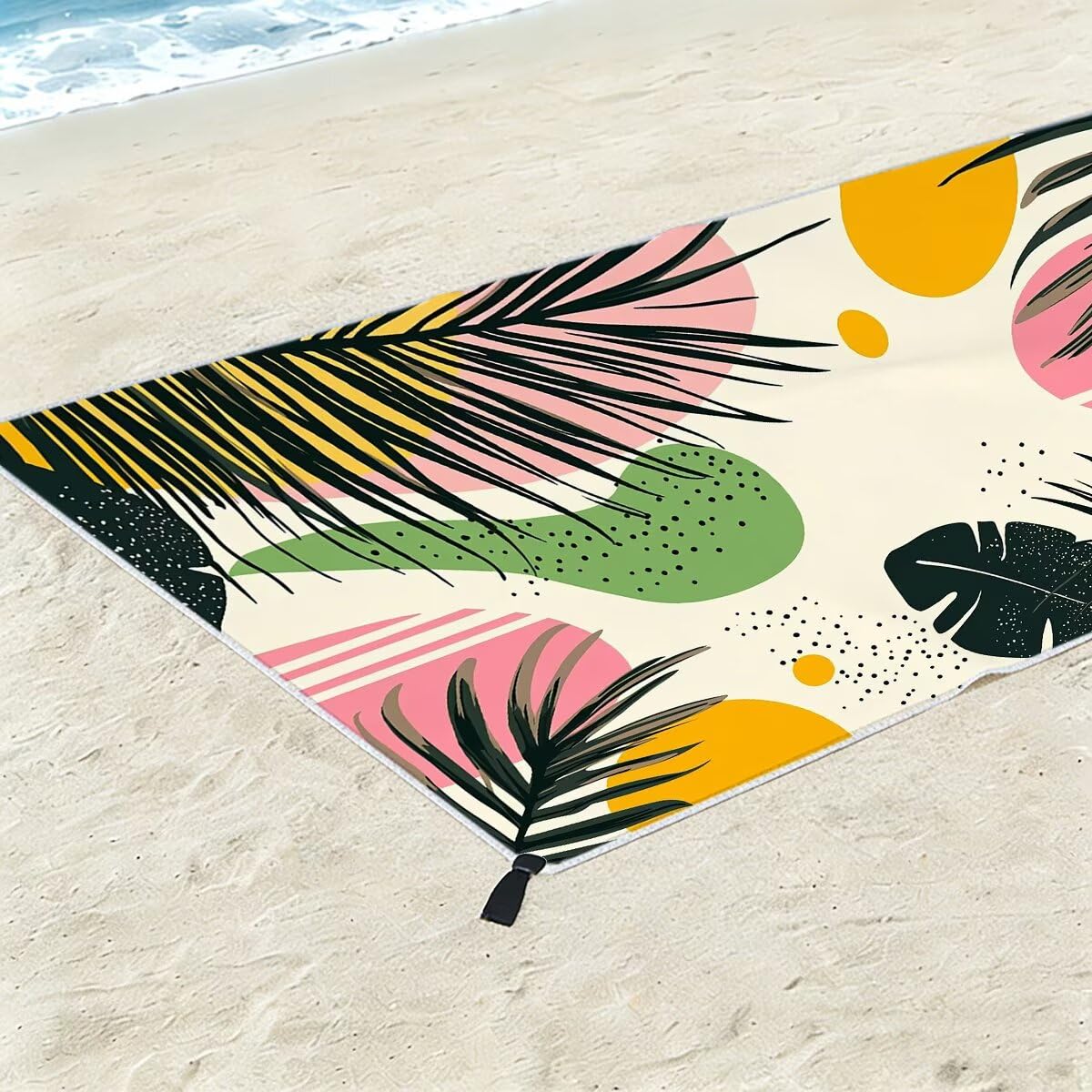 Duży ręcznik plażowy 90 x 200 cm, zestaw 2 arkuszy ręczników z mikrofibry, szybkoschnący ręcznik na siłownię kompaktowy, odporny na piasek ręczniki z mikrofibry do pływania podróży sportu, prezent dla