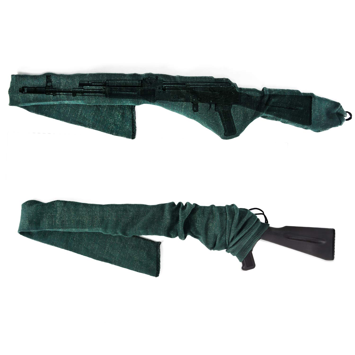 GUGULUZA Silicone Trattati Borsa del Fucile,Knit Tessuto Shotgun Fucile Storage Gun Sock 132 cm, Confezione da 4 Pezzi